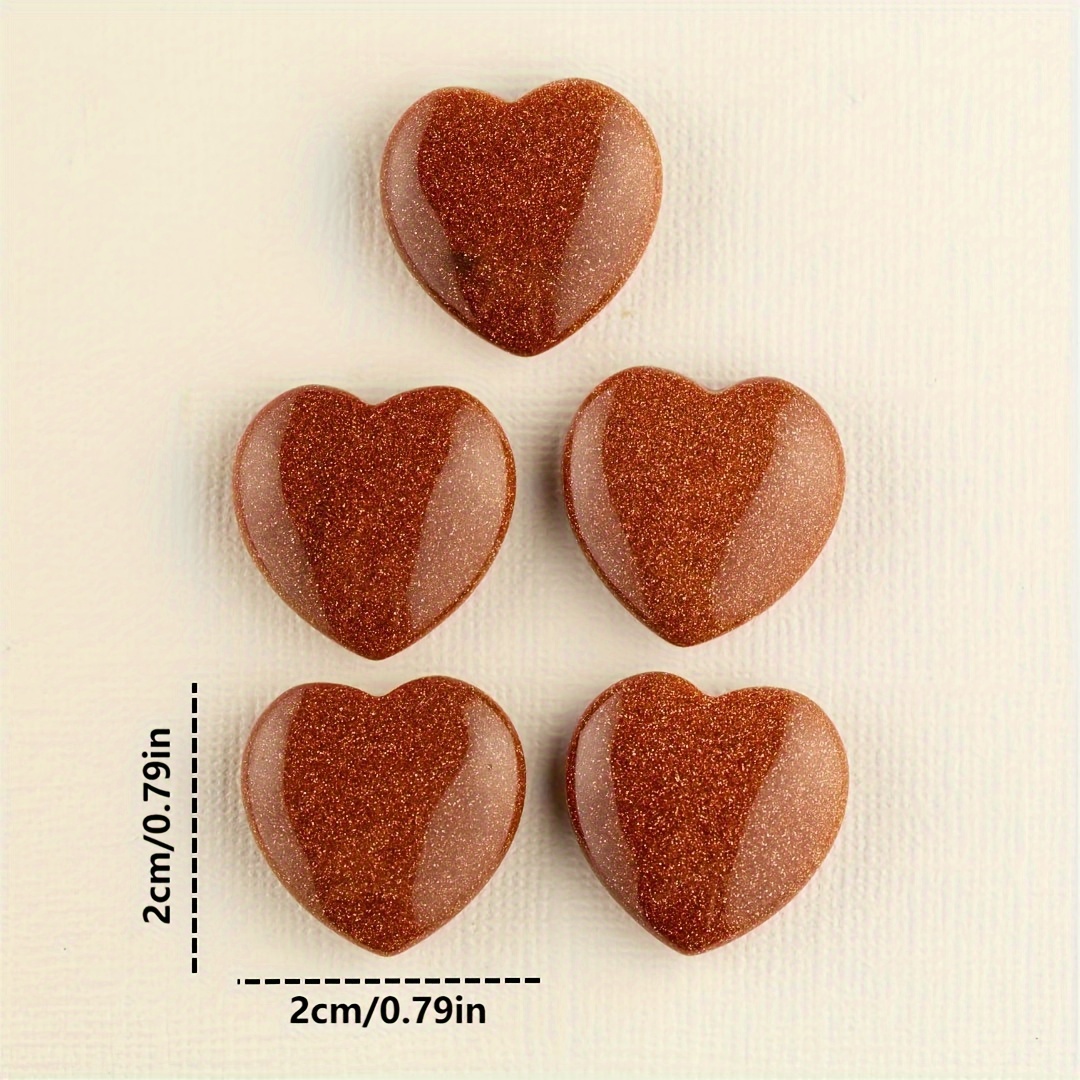 12 Golden Sandstone Heart Shaped Crystals for Home Decor & DIY Jewelry